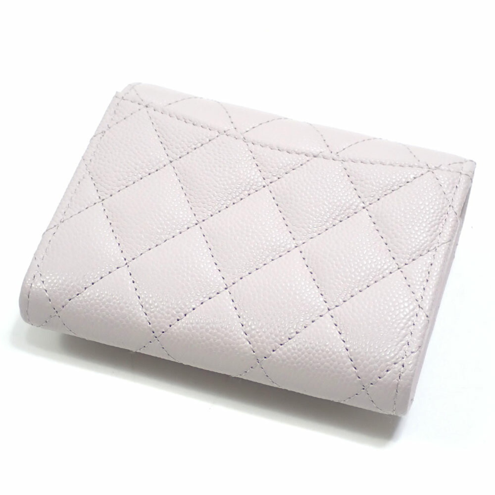 CHANEL Purple Caviar Leather Logo Wallet - Picture 2 of 9